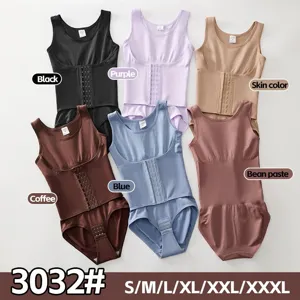 Body modellante donna pancera contenitore corsetto snellente con ganci taglie S-3XL