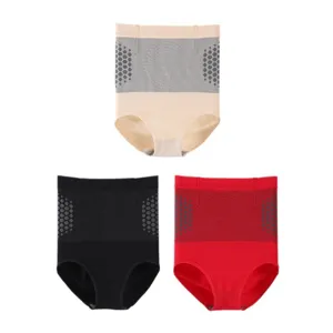 High-waisted tummy control shaping briefs, seamless breathable postpartum body shaper panties.