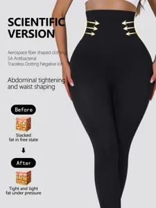 Pantalon de yoga gainant taille haute femme ventre plat fitness legging de sport.
