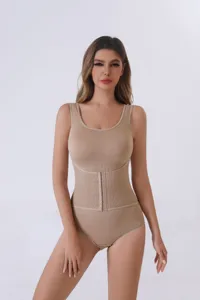 Body modellante da donna senza cuciture con doppio petto, sottoveste snellente vita.