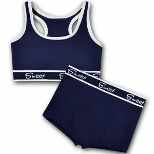 Ensemble soutien-gorge de sport et short en coton côtelé, tenues de sport confortables.