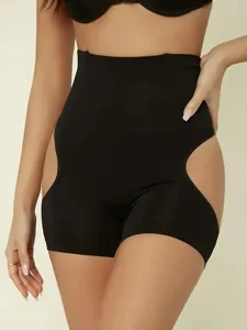 High waist black shapewear body shaper tummy control panties hip enhancer cut out briefs