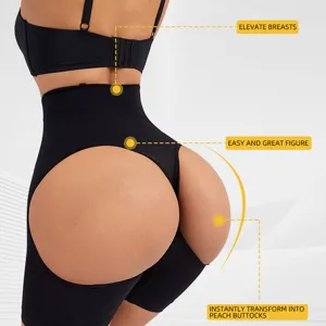 Plus size high waist shapewear panties butt lifter breathable black shaping underwear