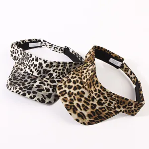 Luipaard print zonneklep hoed, open top outdoor anti UV zonnescherm sportpet voor zomer.