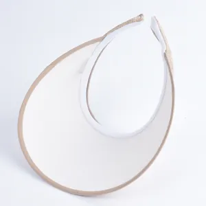 Summer straw sun visor hat empty top UV protection wide brim beach cap for women and men
