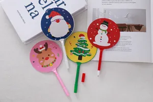 Creative Christmas fan pens with cute Santa and reindeer patterns for students