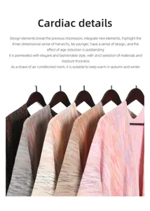 Detailed macro view of various colorful warp-knit textured shawls and ponchos for winter