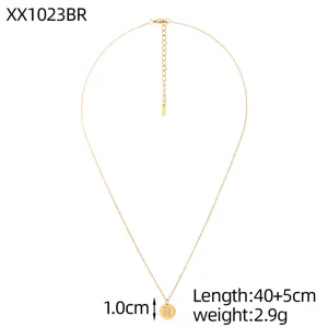 Goldene Titanstahl-Halskette mit Diamant-Buchstabe R Anhänger, 40+5cm, 2.9g Gewicht