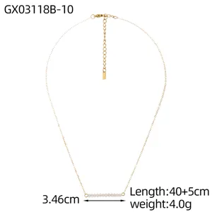 Detail view of natural stone bead necklace with measurement specifications