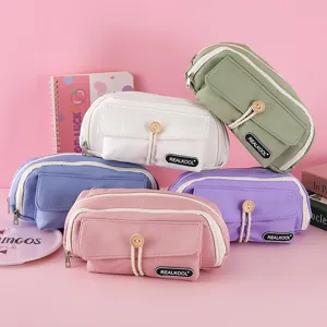 Japanisches Segeltuch Mäppchen Große Kapazität Minimalistische Schreibwaren Aufbewahrungstasche Für Schule Studenten Damen