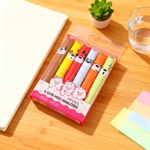 Cartoon Bär Form Textmarker Set Macaron Farbe Keilspitze Marker Stifte Kunststoff Studenten Büro Schreibwaren Zeichnen Kunst