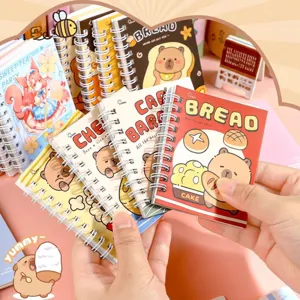 Cuaderno de espiral A7 de dibujos animados con lindos diseños de carpincho para niños
