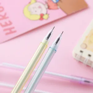 Bolígrafo de gel minimalista con cuerpo de cristal y punta fina para escritura suave