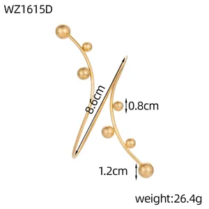 Dimensioni dettagliate del bracciale geometrico dorato con indicazioni di peso