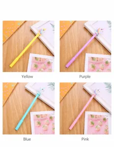 Creative unicorn cartoon gel pens set in yellow purple blue and pink candy colors