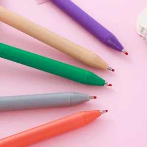 Set of retractable gel pens in Morandi Macaron colors for office and school stationery