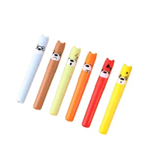 6er-Set kreative Cartoon-Tier-Textmarker in leuchtenden Macaron-Farben für Studenten