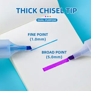 Large Capacity Fluorescent Highlighter Pen Water Based Chisel Tip Marker For Students Office School Marking Coloring Tool