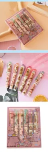 Detail view of 6-piece Capybara cartoon highlighter pen set in colorful packaging