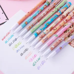 Set di 10 simpatiche penne gel colorate Capybara per journaling creativo e studenti