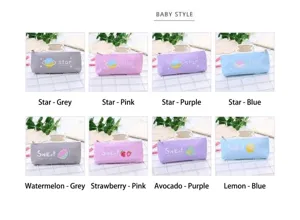 Varietà di astucci colorati in PU con motivi di frutta e stelle in 8 diversi stili