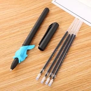 Ensemble de stylos effaçables avec poignée ergonomique de requin bleu et quatre recharges