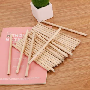Natural raw wood unsharpened pencils for student sketching and school writing exercises
