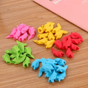 Colorful fish-shaped silicone pencil grips for kids handwriting posture correction