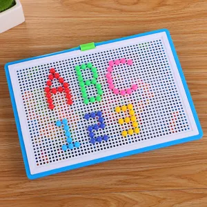 Creative Mushroom Nail Pegboard Puzzle Toy Educational DIY Mosaic Art Set Kids Early Learning Education Peg Board Toy