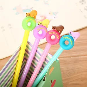 Cartoon Polar Bear Donut Gel Pen 0.5mm Needle Tip Cute Student Writing Stationery Office Signature Pen School Supplies