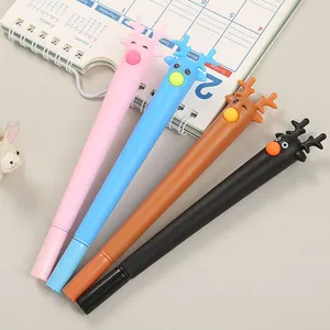 Kreativ Rentier Cartoon Gelschreiber 0.5mm 0.38mm Schwarz Blau Tinte Süß Reh Signierstift Für Schüler Schreibwaren Weihnachtsgeschenk
