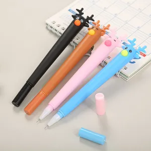 Set süßer Rentier-Cartoon-Gelstifte für Schulbedarf und Weihnachts-Feriengeschenke.