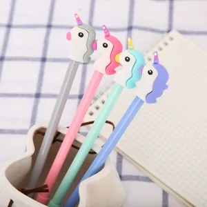 Stylo Gel Licorne Mignon Fournitures Scolaires Créatives Stylo Dessin Animé 0,5mm Encre Noire Bureau Kawaii Écriture