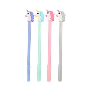 Lot de quatre stylos gel licorne mignons et colorés pour étudiants et fournitures de bureau