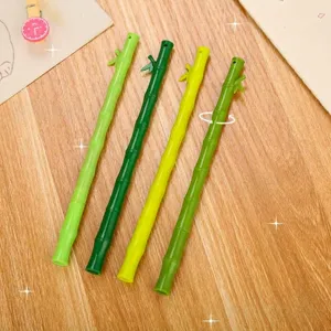 Bolígrafo de Gel Creativo con Forma de Bambú Lindo Tinta Negra 0.5mm Punta de Aguja para Estudiantes Oficina Decoración Escritorio
