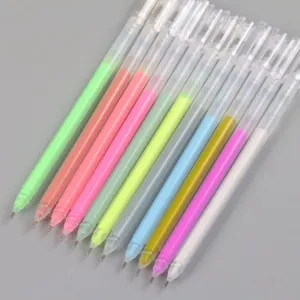 Set de 10 bolígrafos de gel pastel con barril transparente para diarios DIY y dibujo