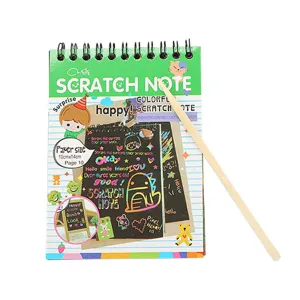 Quaderno creativo per graffiti antigraffio fai-da-te per bambini con stilo in legno