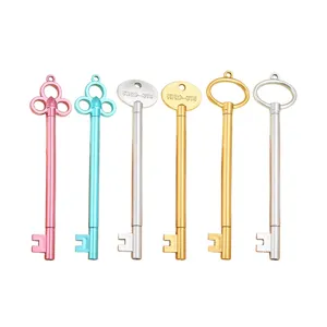 Penne gel creative a forma di chiave vintage in vari colori metallici per ufficio e studio