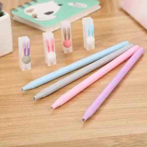 Set de bolígrafos de gel con orejas de conejo en colores pastel para papelería escolar y oficina