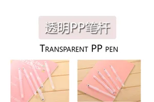 Διάφανα στελέχη στυλό PP για στυλό gel DIY σε ροζ σημειωματάριο για λεπτομερή προβολή