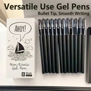 12er Set schwarze matte Gelstifte 0.5mm Bullet Tip für Büro und Schule Schreiben