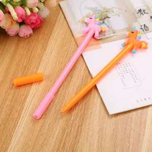 Stylos gel licorne créatifs au design de dessin animé pour les étudiants et le bureau