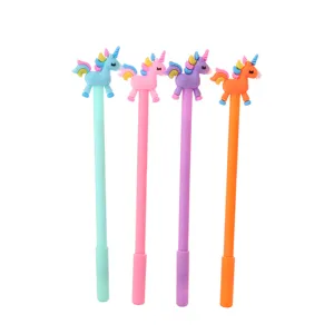 Lot de 4 stylos à gel licorne mignons et colorés pour étudiants et fournitures