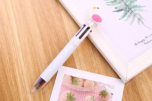 Cute cartoon swan 6-color multi-ink ballpoint pen for creative journaling stationery