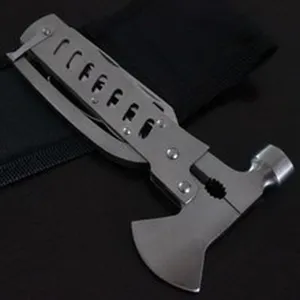 Pince pliante marteau hache multi-outils d'exterieur en acier inoxydable pour camping