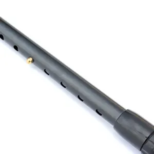 Bastone da passeggio regolabile in alluminio con tubo telescopico e bloccaggio a pulsante.