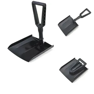 Pala da Neve Pieghevole in Metallo Resistente Verniciata a Polvere Pala Portatile con Manico in Plastica e Borsa per Esterno