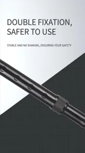Nahaufnahme der verdickten Aluminiumlegierung Klappstock Teleskopstange und Arretierung.