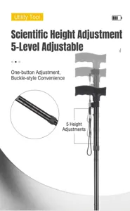 Verstellbarer Aluminium-Klappgehstock mit T-Griff, 5 Stufen Höhenverstellung für Senioren.