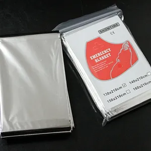 Coperta termica di sopravvivenza d'emergenza da esterno impermeabile foglio di soccorso.